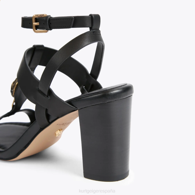 Kurt Geiger mujer Bloque de barra en T London Hampton 2LPR338 | calzados negro
